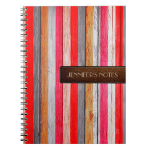 Warm Colours Wood Elegant Leather Look #20 Notebook