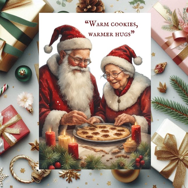Warm Cookies Warmer Hugs Mrs Santa's Baking Love Holiday Card (Warm Cookies Warmer Hugs Mrs Santa's Baking Love Holiday Card)