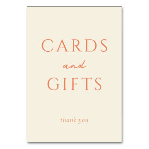 Warm Coral Gratitude Message Table Number