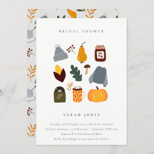 Warm Cosy Autumn Essential Bridal Shower Invite