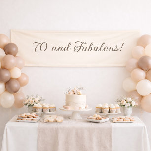 Warm Cream Birthday Banner Elegant Minimalist 