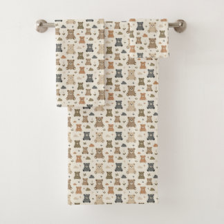 Warm Cream Teddy Bear Nursery Towel Set