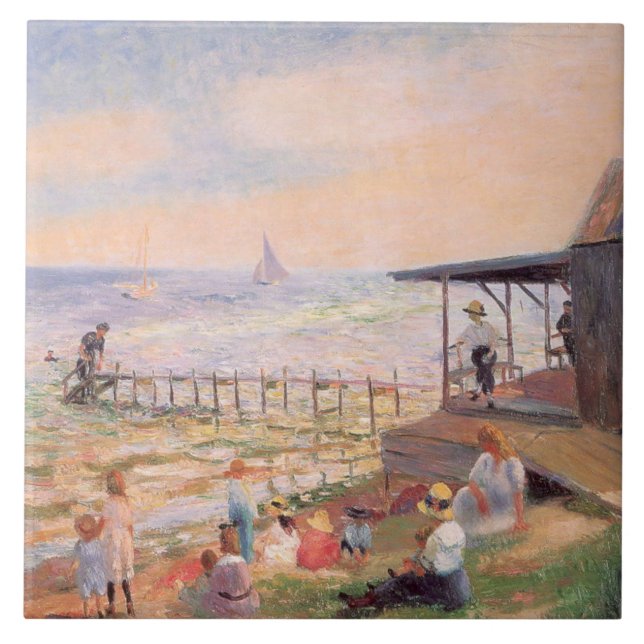 Warm Day at the Beach Ceramic Tile (Front)