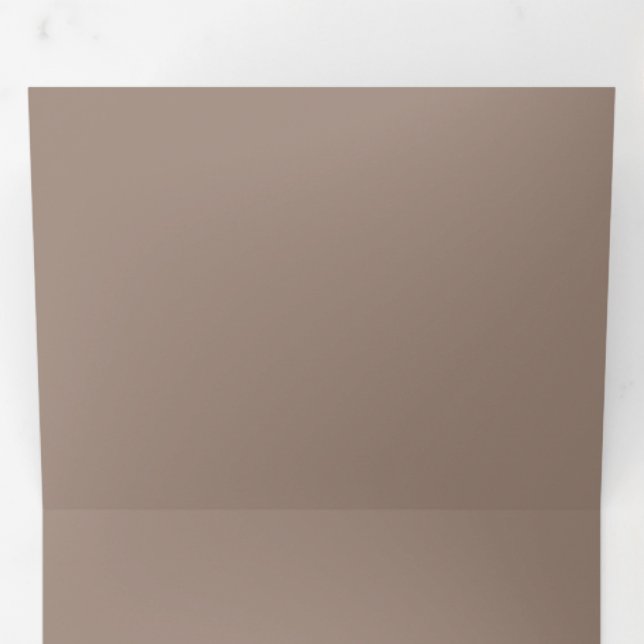 Warm Dusty Rose Background | Soft Solid Colour Tri-Fold Invitation (Inside First)