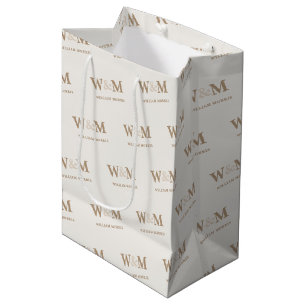 Warm Earth Camel Brown Business Logo Brand Medium Gift Bag