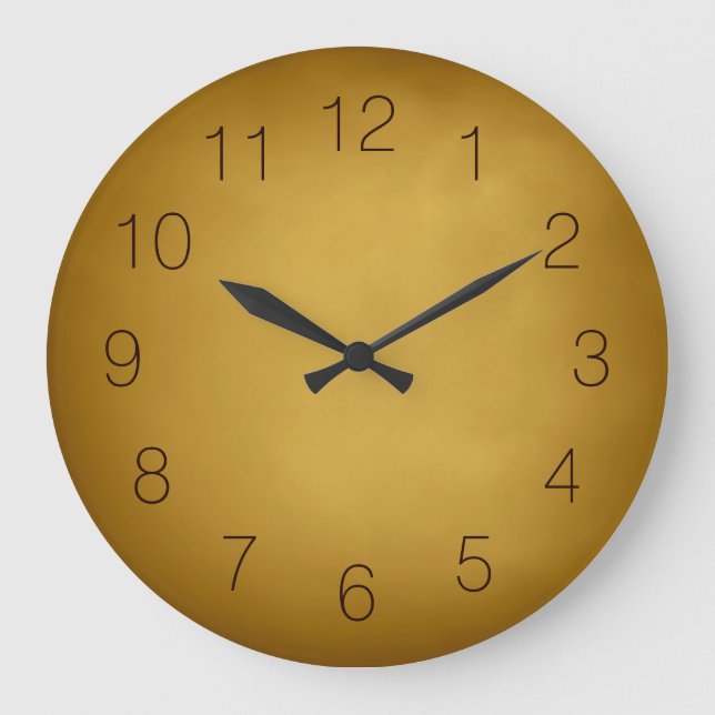 Warm Earth Colours Gold Yellow Ochre Rich Red Large Clock (Front)