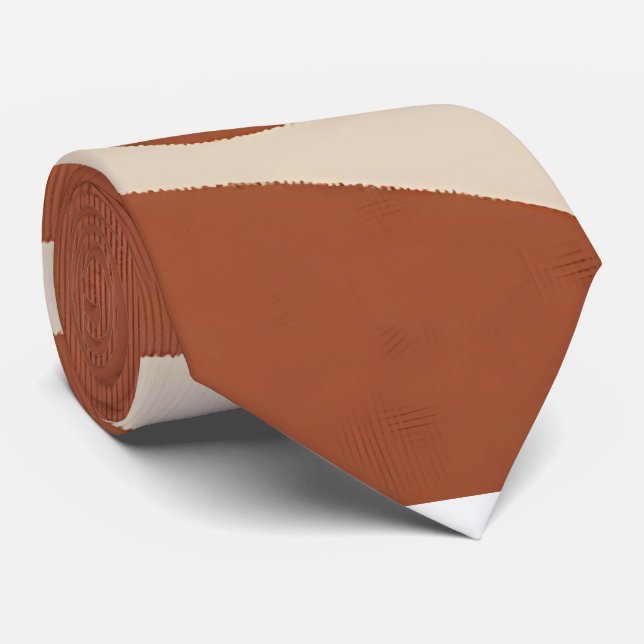 Warm Earth Tone Boho Neck Tie (Rolled)