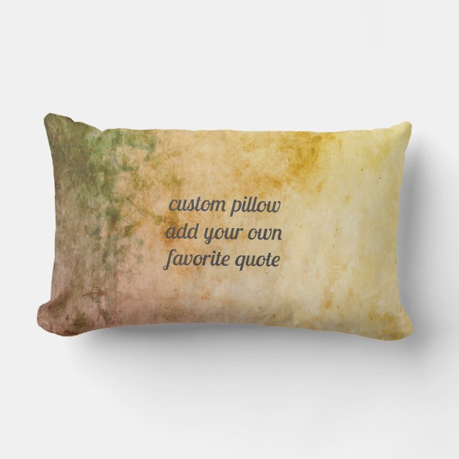 warm earth tones  personalise a custom add a quote lumbar cushion (Front)