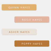 Warm Earthy Boho Name Labels