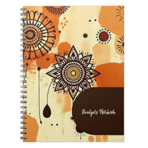 Warm Earthy Mandala Rustic Autumn Notebook