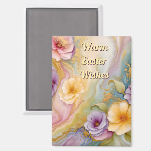 ~ WARM EASTER WISHES ~ Flowers ~ Magnet