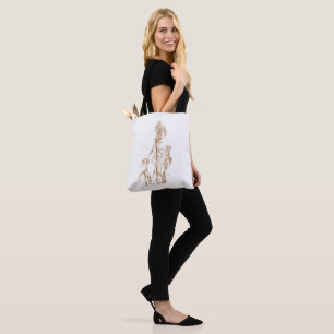 Warm Elegant Botanical Ink Art Tote Bag