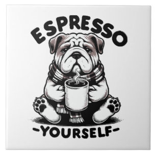 Warm Espresso Bulldog Ceramic Tile