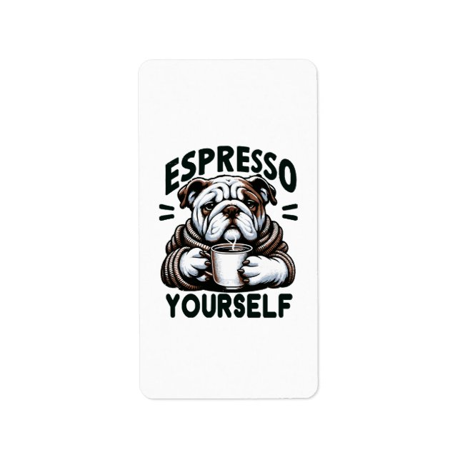 Warm Espresso Bulldog - Cosy Coffee  Label (Front)