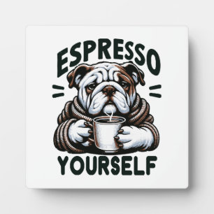 Warm Espresso Bulldog - Cosy Coffee Plaque