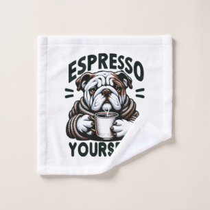 Warm Espresso Bulldog - Cosy Coffee Wash Cloth