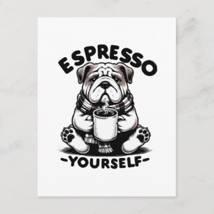 Warm Espresso Bulldog Enclosure Card