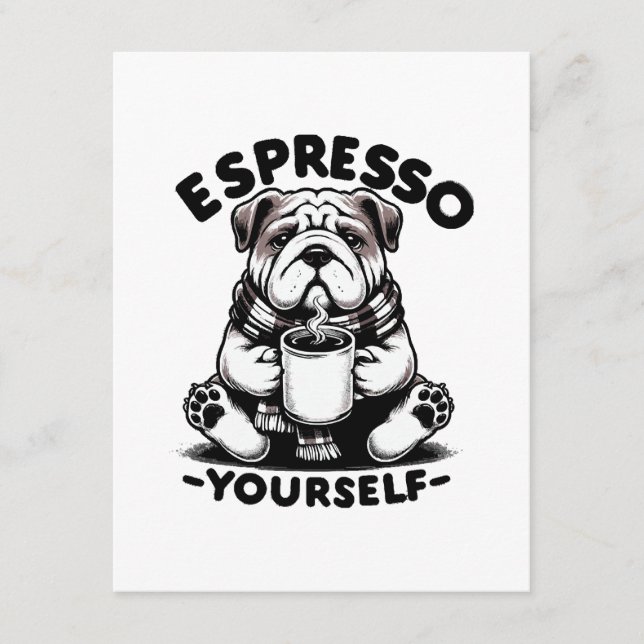 Warm Espresso Bulldog Enclosure Card (Front)