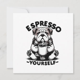 Warm Espresso Bulldog Invitation