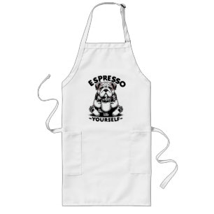Warm Espresso Bulldog Long Apron