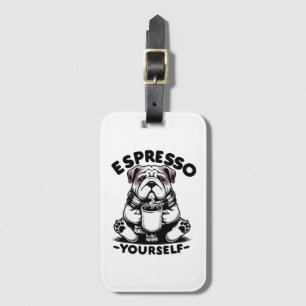 Warm Espresso Bulldog Luggage Tag