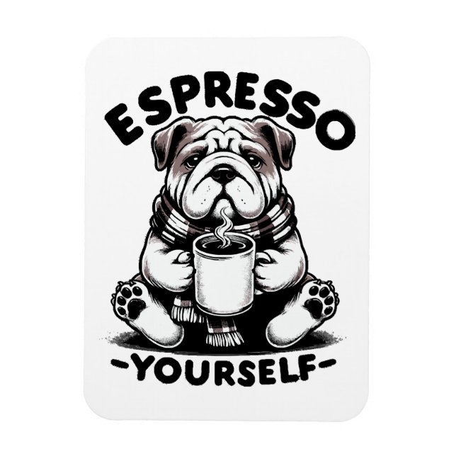 Warm Espresso Bulldog Magnet (Vertical)