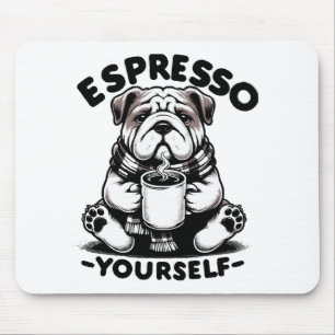 Warm Espresso Bulldog Mouse Pad