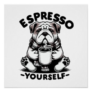 Warm Espresso Bulldog Poster