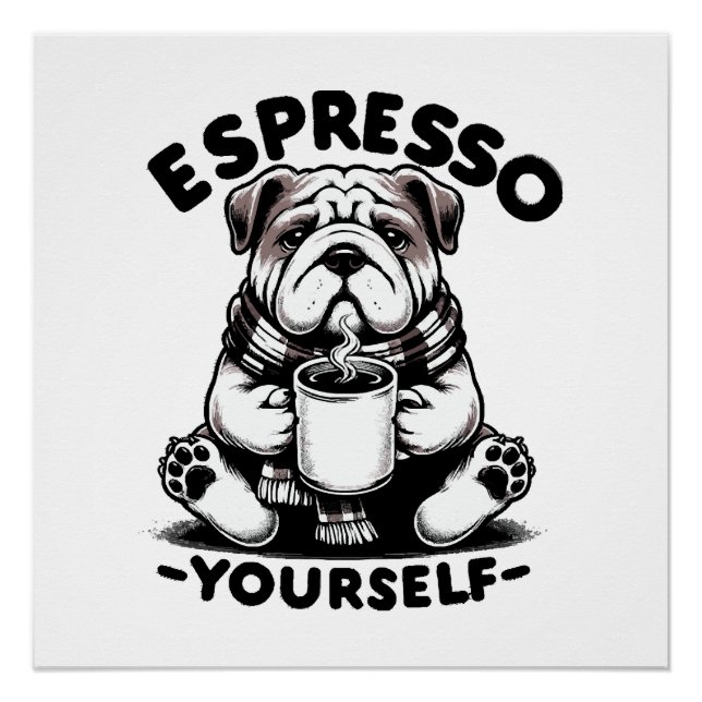 Warm Espresso Bulldog Poster (Front)