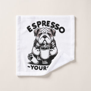 Warm Espresso Bulldog Wash Cloth