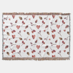 Warm Fall Aesthetic Pattern, Autumn Cosy Vibes Throw Blanket