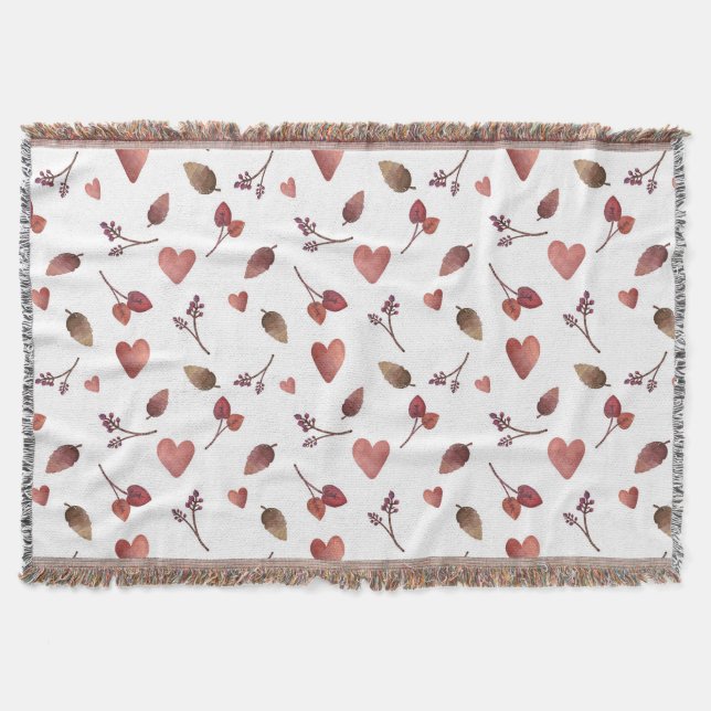 Warm Fall Aesthetic Pattern, Autumn Cosy Vibes  Throw Blanket (Front)
