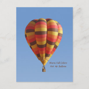Warm Fall Colours Hot Air Balloon Postcard