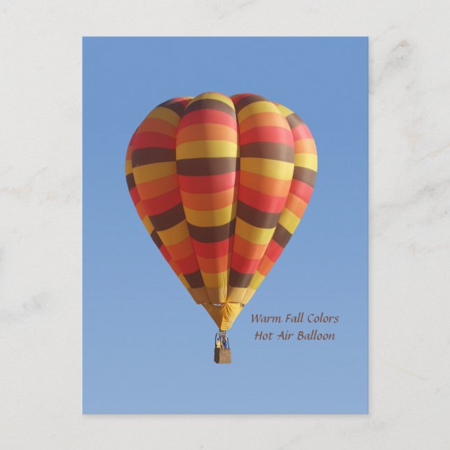 Warm Fall Colours Hot Air Balloon Postcard (Front)