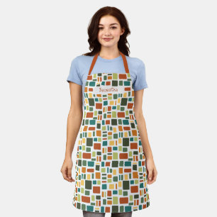 Warm Fall Colours Wonky Squares & Rectangles Apron