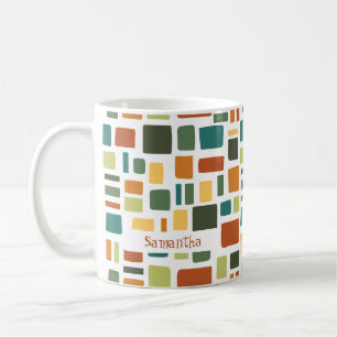 Warm Fall Colours Wonky Squares & Rectangles Coffee Mug