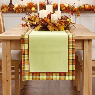 Warm fall plaid medium table runner