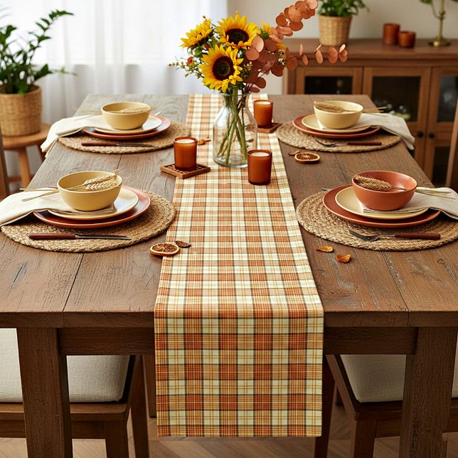 Warm fall plaid medium table runner (Creator Uploaded)