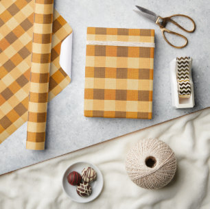 Warm Fall Plaid Wrapping Paper