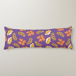 Warm Falling Autumn Leaves with Flowers Body Cushion