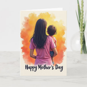 Warm Familial Mothers Day Card