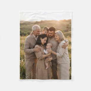 Warm Family Embracing Together Fleece Blanket