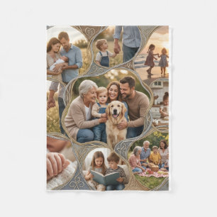 Warm Family Scrapbook Photo Album Fleece Blanket