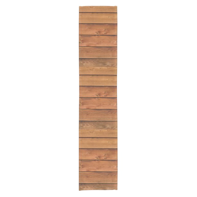 Warm Faux Weather-board Barn Siding 2 Table-runner Short Table Runner (Front)