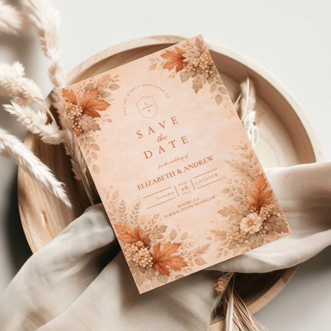 Warm Floral Fall Wedding Save The Date (Creator Uploaded)