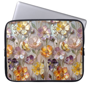 Warm Floral Laptop Sleeve Botanical Case