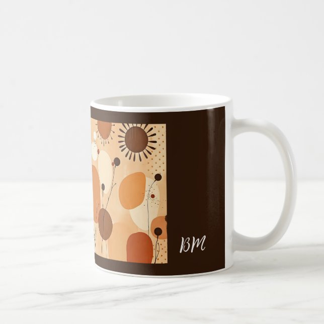 Warm Floral Mandala Rustic Autumn Boho Coffee Mug (Right)