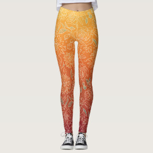 Warm Floral Patterned Legging