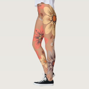 Warm Floral Patterned Legging