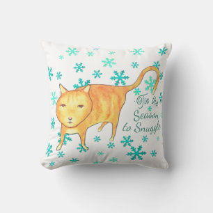 Warm Fuzzies & Winter Flurries Christmas Cat Cushion